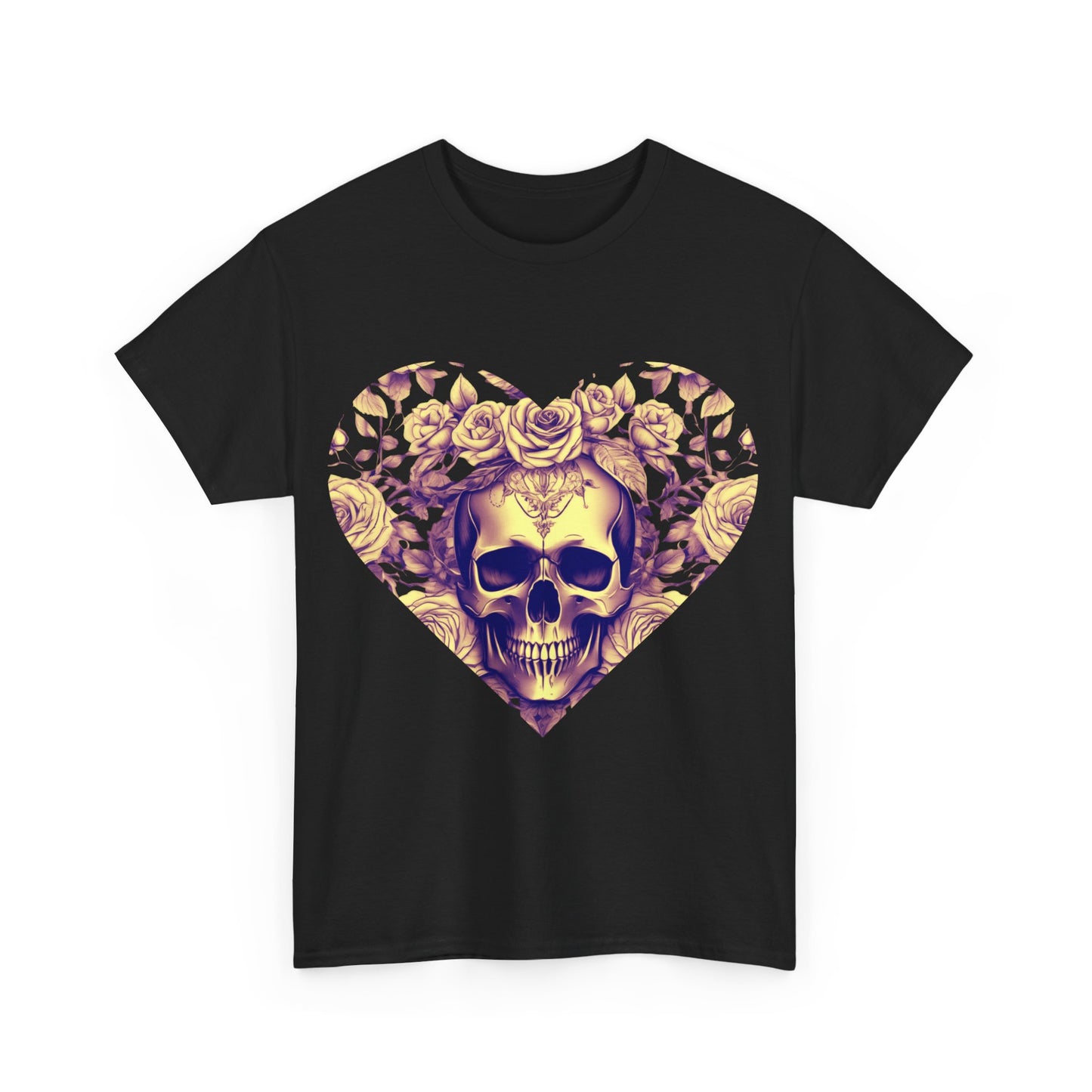 Skulls and Roses Cotton Tee, Unisex Graphic Shirt, 7 color choice