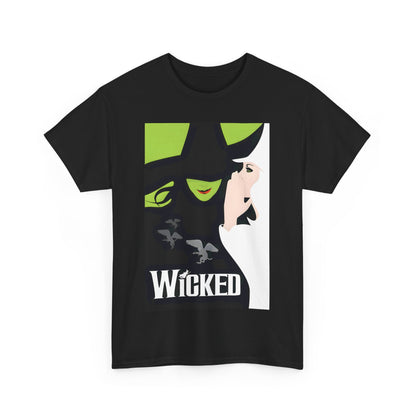 Wicked Movie Logo Graphic Unisex T-Shirt in classic black, highlighting a refined print that embodies geek culture and high-end fashion, tailored from exquisite cotton.