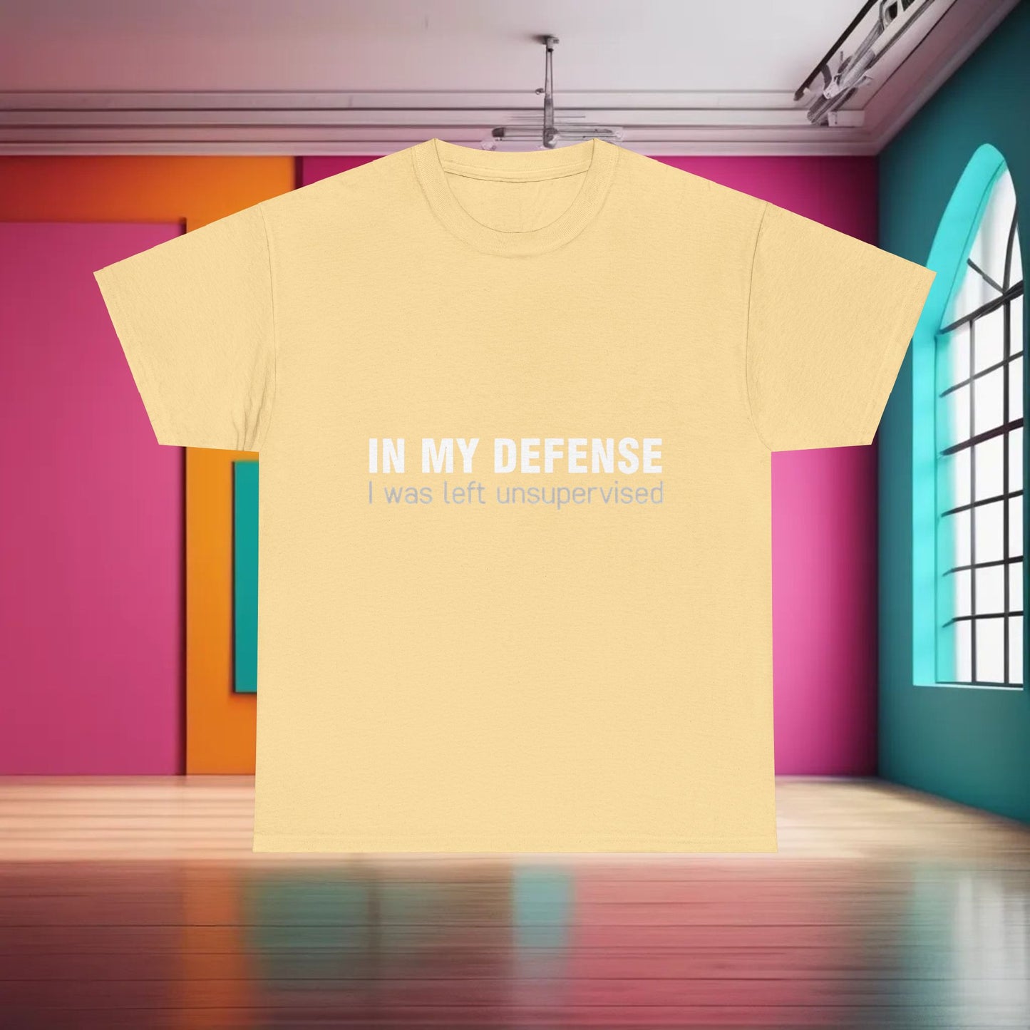 In my Defence I was Left unsupervised Graphic T-Shirt Urban Unisex Cotton