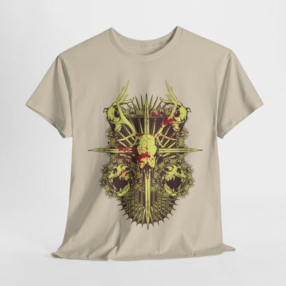 Elegant men's artistic t-shirt featuring a striking skull design with antlers, ideal for Game of Thrones fans and those seeking a bold statement in fashion.