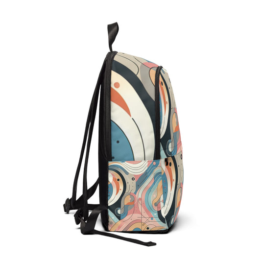 Stylish FusionFit Core Dynamics Pastel Geometric Backpack by Dazzling Dreams Studio, showcasing vibrant pastel colours and abstract geometric patterns, ideal for modern travel.