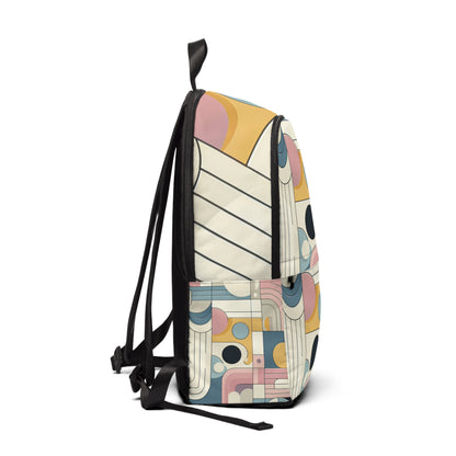Interior view of the spacious Modern Graphic Backpack by Dazzling Dreams Studio, showcasing organized compartments for optimal functionality.