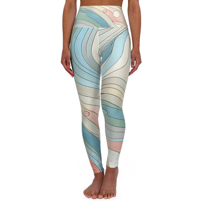 Elegant abstract design of Dazzling Dreams Studio Modern Pastel Leggings showcasing luxurious pastel colours and stylish comfort.