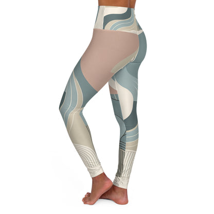 Luxurious pastel patterned leggings by Dazzling Dreams Studio, featuring bold curves and graceful arches, perfect for modern fitness fashion.