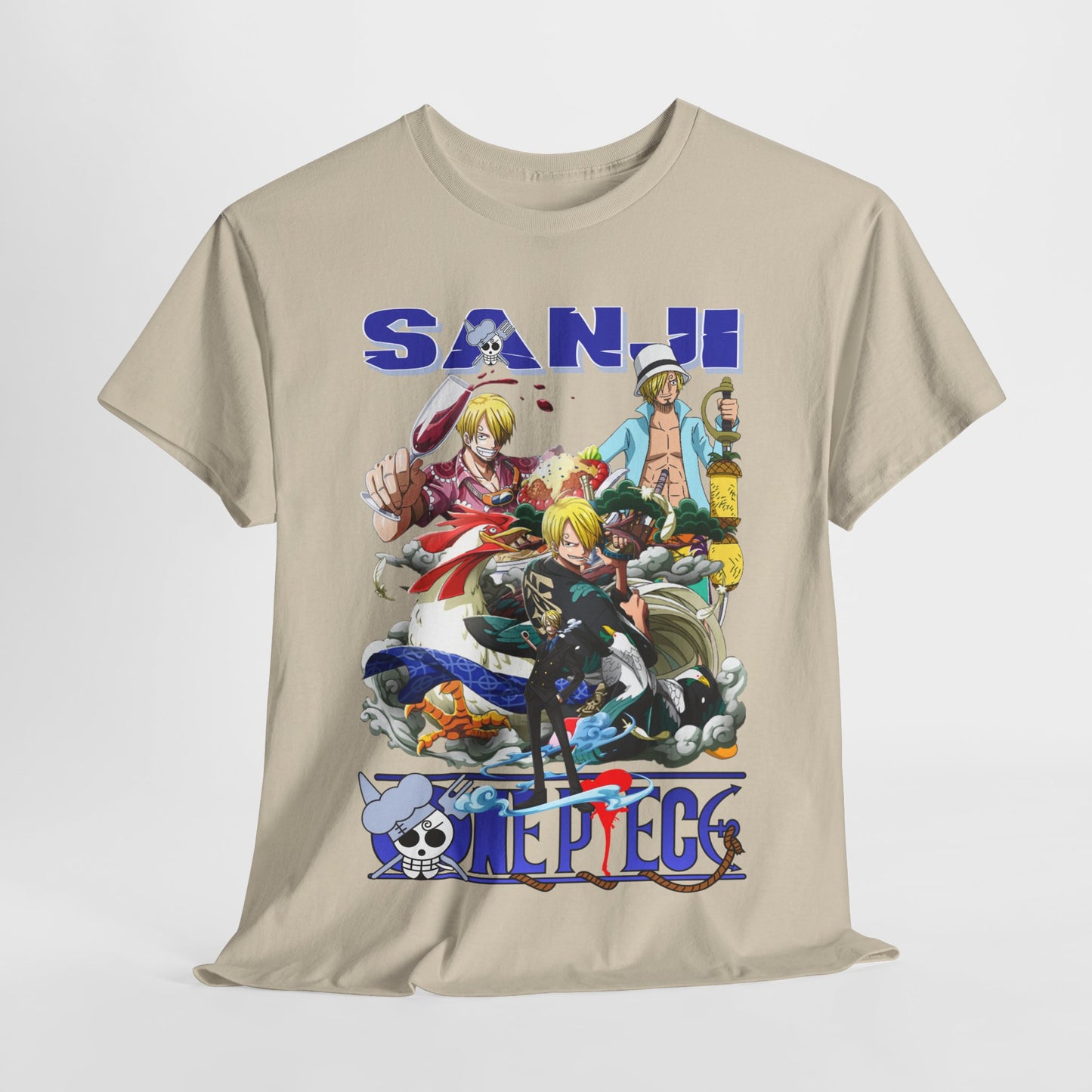 Illuminated t-shirt featuring the captivating Sanji character design, ideal for fashion-forward individuals looking to make a statement.