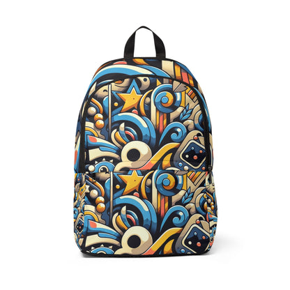 Neo Verve Fusion Cartoon Backpack featuring vibrant art design by Dazzling Dreams Studio, showcasing playful cartoon-inspired motifs for a luxurious yet fun style.