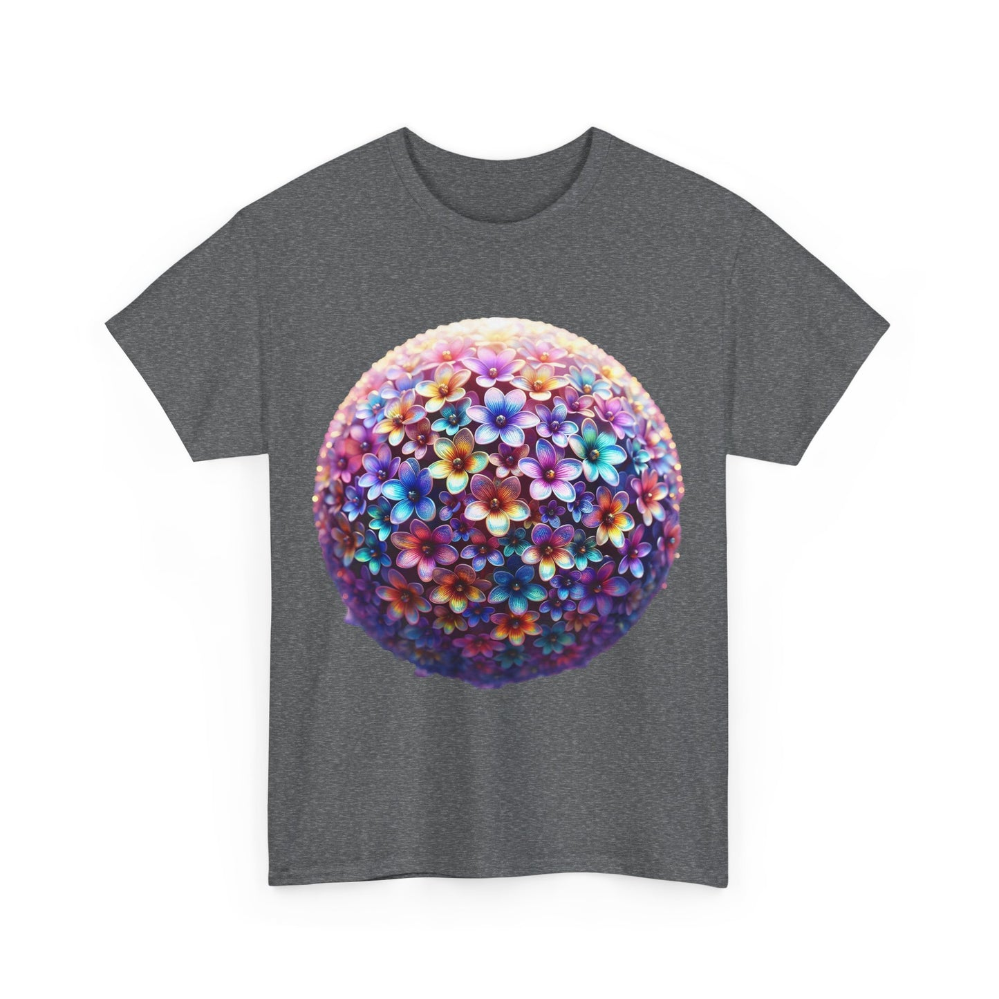 Iridescent Floral Sphere  Unisex Cotton Tee Graphic T Shirt