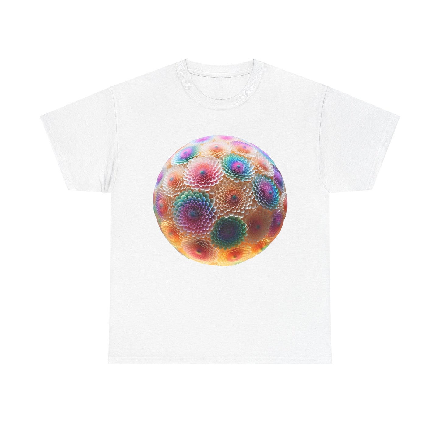 Iridescent Floral Sphere  Unisex Cotton Tee Graphic T Shirt