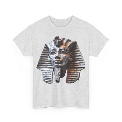 Pharaoh’s Gaze Unisex Graphic Tee - Luxurious Cotton T-Shirt in grey with an artistic Egyptian pharaoh design, perfect for casual or elevated styles.