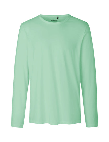 Variety of colours available for Fairtrade Organic Combed Cotton Long Sleeve T-Shirt for Men, reflecting sophistication and sustainable choice.
