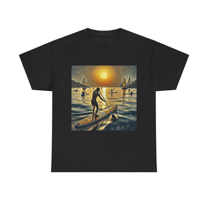Elegant Delightful Paddleboard T-Shirt designed by Dazzling Dreams Studio, showcasing serene paddleboarding imagery perfect for nature lovers.