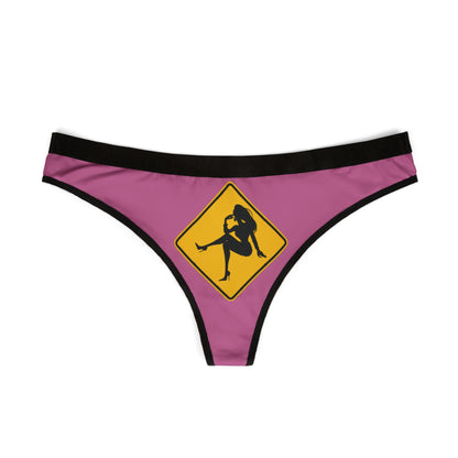 Elegant pink women's thong adorned with a cheeky graphic, ideal for adding a touch of humour to your intimate wear collection.