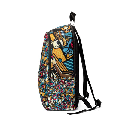 Interior view of the ColorFusion Continuum Pop Art Backpack by Dazzling Dreams Studio highlighting its spacious compartments and functional design.
