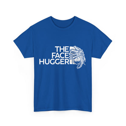 Front view of The Face Hugger Alien Graphic T-Shirt, featuring an artistic illustration of the Face Hugger, ideal for fans seeking stylish luxury in casual wear.
