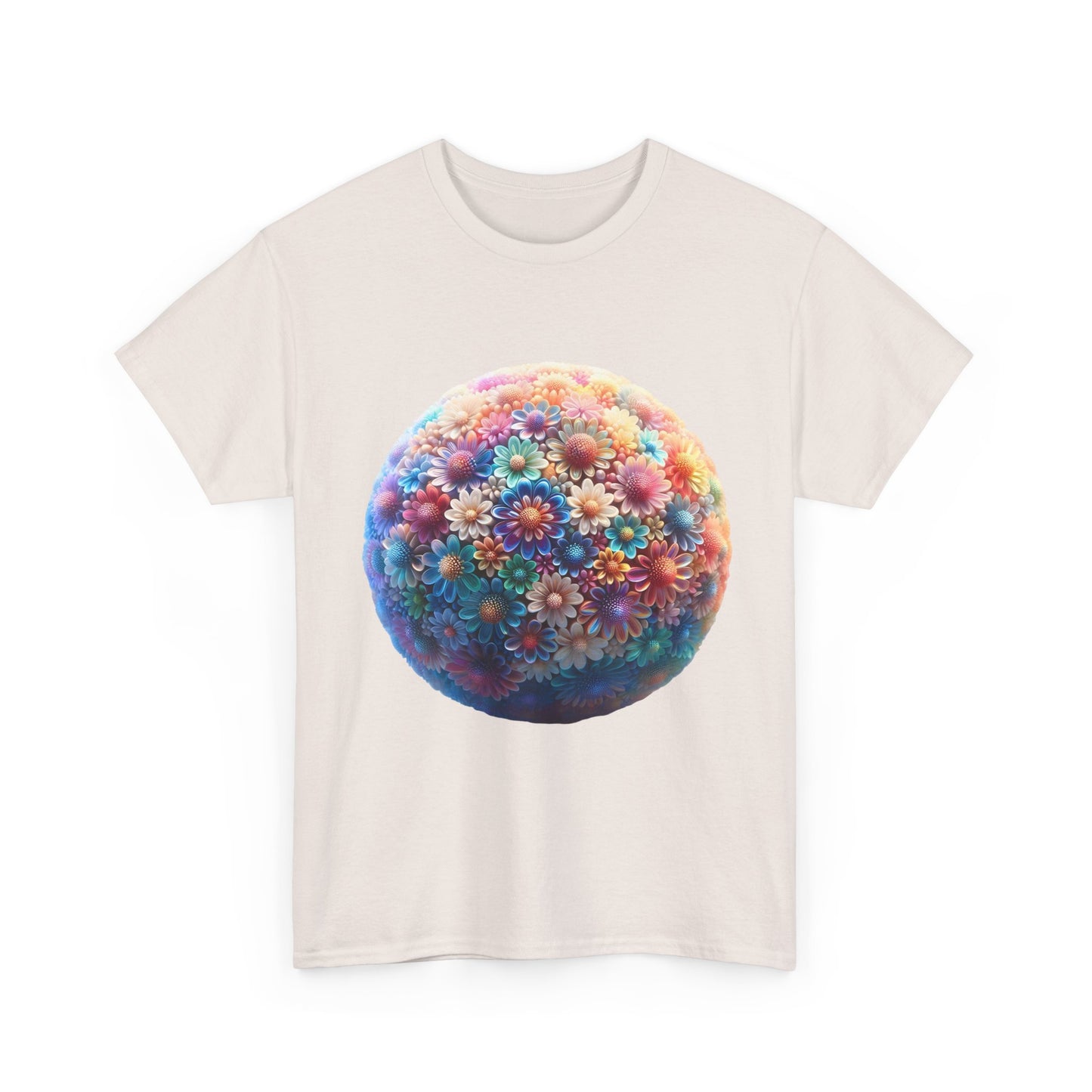 Iridescent Floral Sphere  Unisex Cotton Tee Graphic T Shirt