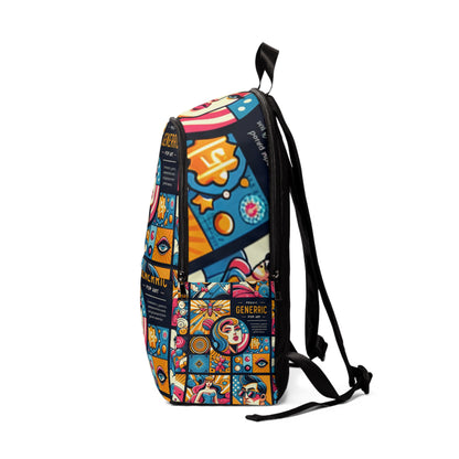 Adjustable straps of the Fusion Simplicity Pop Art Canvas Backpack by Dazzling Dreams Studio, ensuring a comfortable and personalised fit for any fashion-forward outfit.