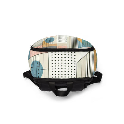 Stylish Modern Pastel Backpack by Dazzling Dreams Studio worn by a fashionable individual, complementing various outfits with its chic and sophisticated look.