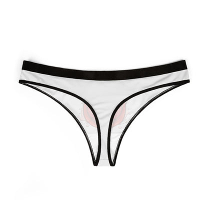 Elegant women's thong featuring a playful graphic design of red lips and a pink heart-shaped tongue, perfect for romantic occasions and cheeky surprises.