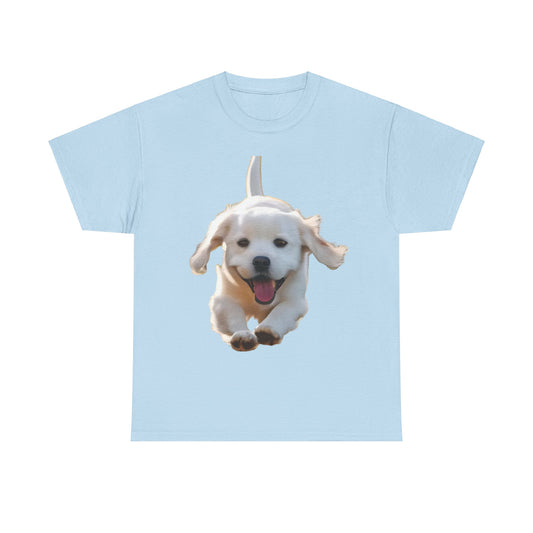 Leaping puppy Graphic T-Shirt, Urban Streetwear Top, Unisex Cotton