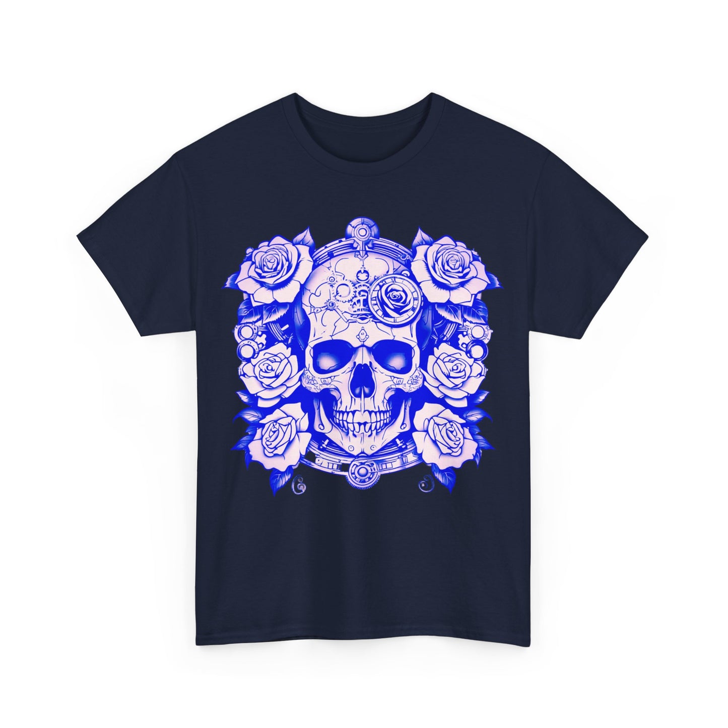 Skulls and Roses Cotton Tee, Unisex Graphic Shirt, 7 color choice