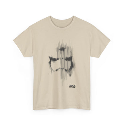 Fabulous beige variant of the men's Star Wars Stormtrooper Glitch Effect T-Shirt, featuring the iconic glitch design with a sophisticated touch.