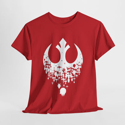 Chic red Star Wars Rebels Graphic T-Shirt displaying the renowned Rebel symbol, an essential piece for fans of luxury streetwear.