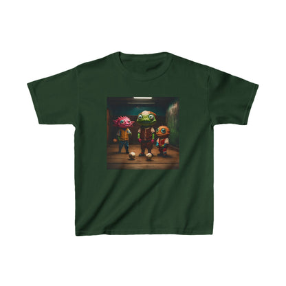 Kids Cute Aliens Heavy Cotton T-Shirt with captivating alien designs, perfect for children who love exploration and creativity.