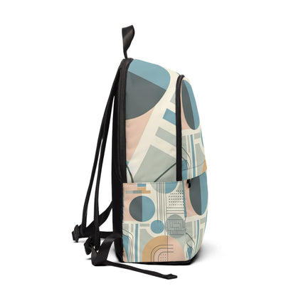 Close-up view of the Dazzling Dreams Studio backpack featuring intricate geometric patterns in calming pastel colours, perfect for sophisticated style.