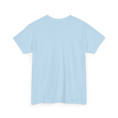 Back view of the Street Monster Graphic T-Shirt in light blue, emphasizing its casual elegance.