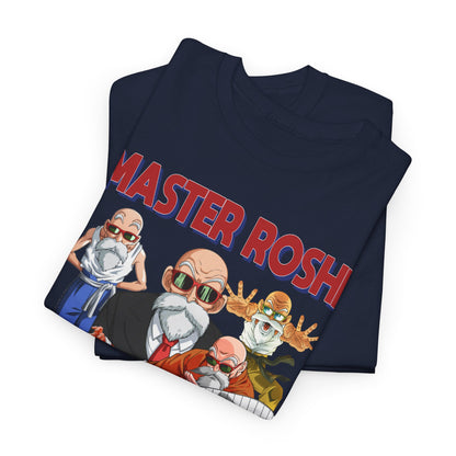 Elegant folded Dragon Ball Z Master Roshi T-shirt showcasing high-quality graphic design with Master Roshi images, ideal for stylish anime fans.