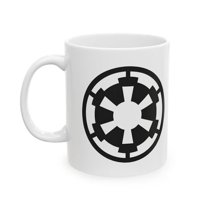 Show your allegiance with the Galactic Empire Logo Star Wars Image Ceramic Mug, perfect for both sips and sinister plots!