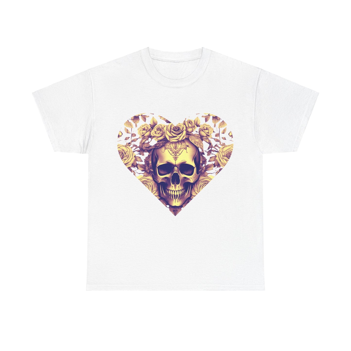 Skulls and Roses Cotton Tee, Unisex Graphic Shirt, 7 color choice