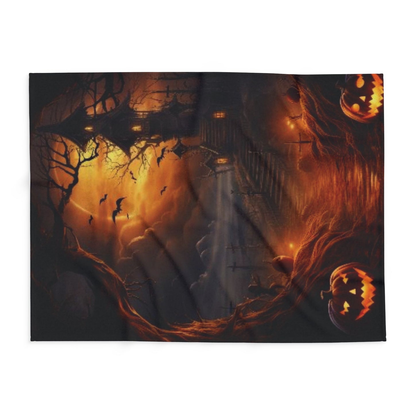 Decorative and Warm Halloween Spooky Arctic Fleece Blanket 3 Sizes