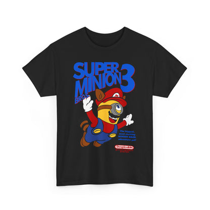 Super Minionworld Unisex Men’s Women’s Graphic Cotton Funny T Shirt Tee, featuring a playful Minion character design with vibrant colours, capturing the fun spirit of the Minions in a stylish T Shirt, perfect for fans of funny graphic tees.