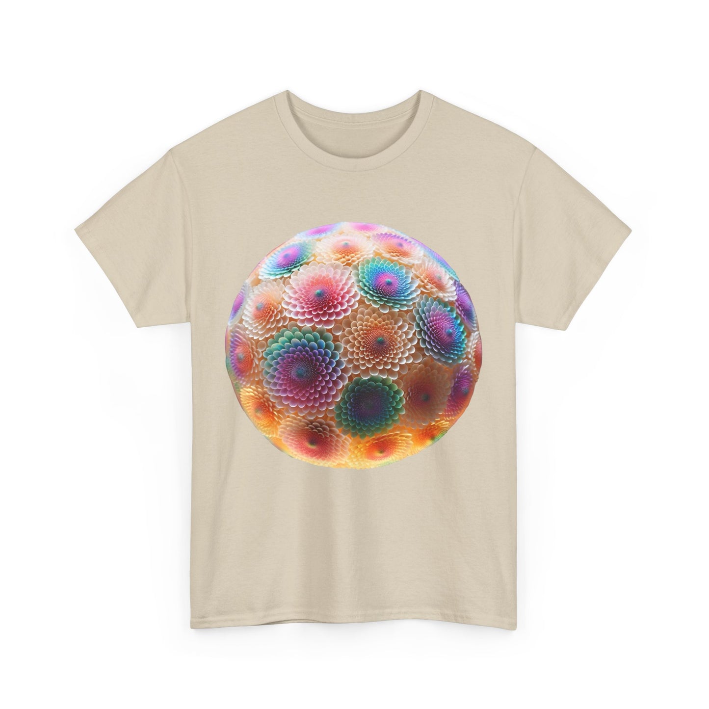 Iridescent Floral Sphere  Unisex Cotton Tee Graphic T Shirt