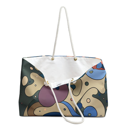 Elegant handles of the Vivienne Clairmont Fashion-Forward Weekender Bag by Dazzling Dreams Studio, designed for comfortable carrying.