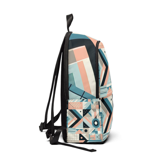 Functional interior of the Modern Pastel Geometric Backpack by Dazzling Dreams Studio, featuring spacious compartments for versatile everyday use.