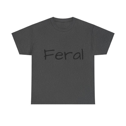 Feral Graphic Unisex T-Shirt in charcoal grey, offering a luxurious blend of creativity and style, designed for those who embrace individuality and self-expression.