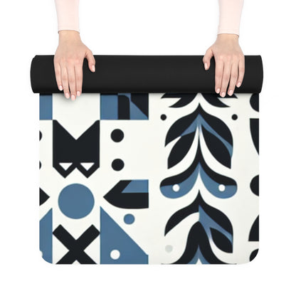 Luxury Lorelei Beaumont Yoga Mat in modern checkerboard design, by Dazzling Dreams Studio, showcasing premium quality and stylish aesthetics for home workouts.