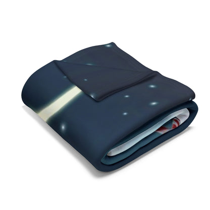 Softly folded Decorative and Warm Christmas Arctic Fleece Blanket emphasizing its luxurious fabric and rich holiday hues, perfect for adding comfort and elegance to any living space.