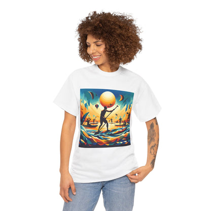 Luxury Paddleboarding Scene T-Shirt by Dazzling Dreams Studio, showcasing stunning design for water lovers and adventure enthusiasts.