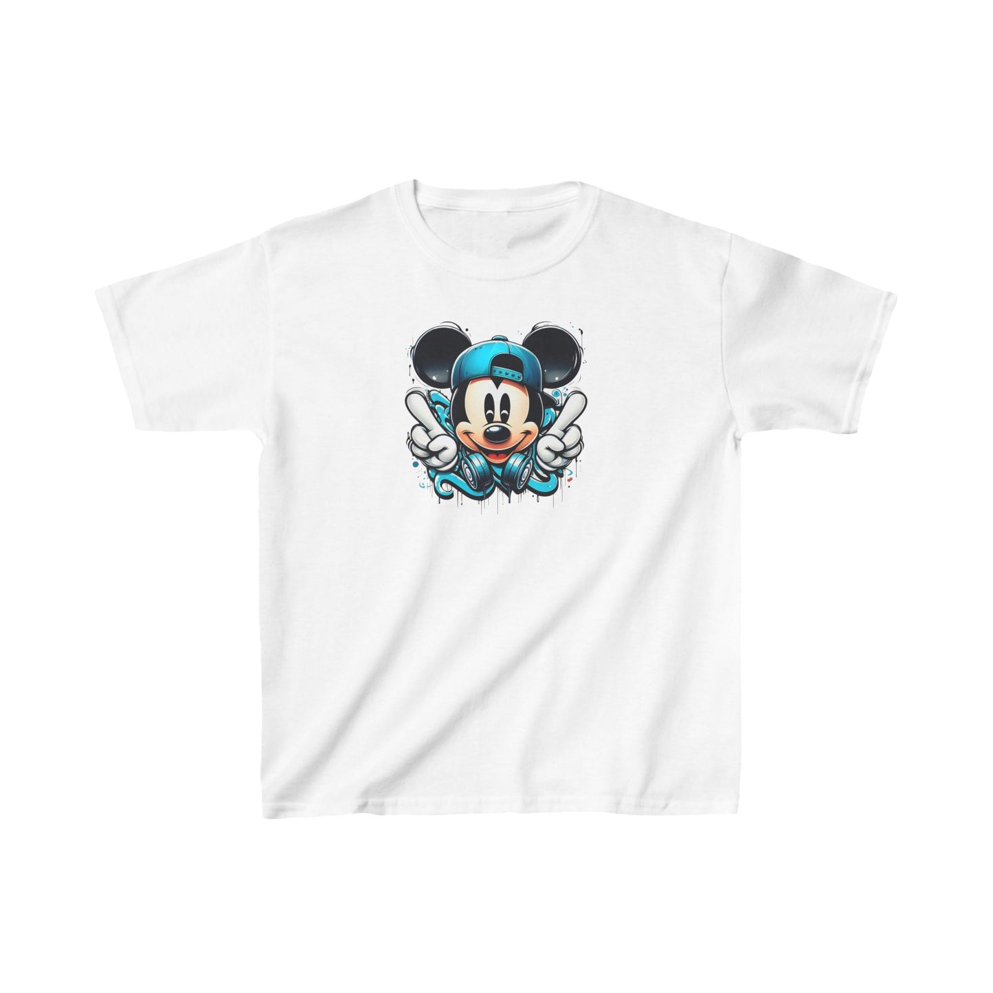 Childs Mickey Mouse Graffiti Unisex Graphic Tee Shirt Kids