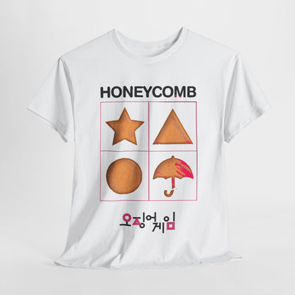 Squid Game Unisex Men´s Women´s Graphic Cotton Funny T Shirt Tee featuring a stylish honeycomb design with shapes, perfect for urban fashion.