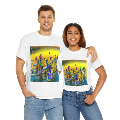 Stylish paddleboarding T-shirt by Dazzling Dreams Studio, made with superior quality fabric, perfect for showcasing your love for water sports and the outdoors.