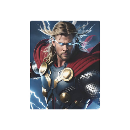 Marvel Thor Metal Art Poster that captures the essence of Thor, the god of thunder, displayed in elegant matte aluminium, designed for discerning Marvel fans.
