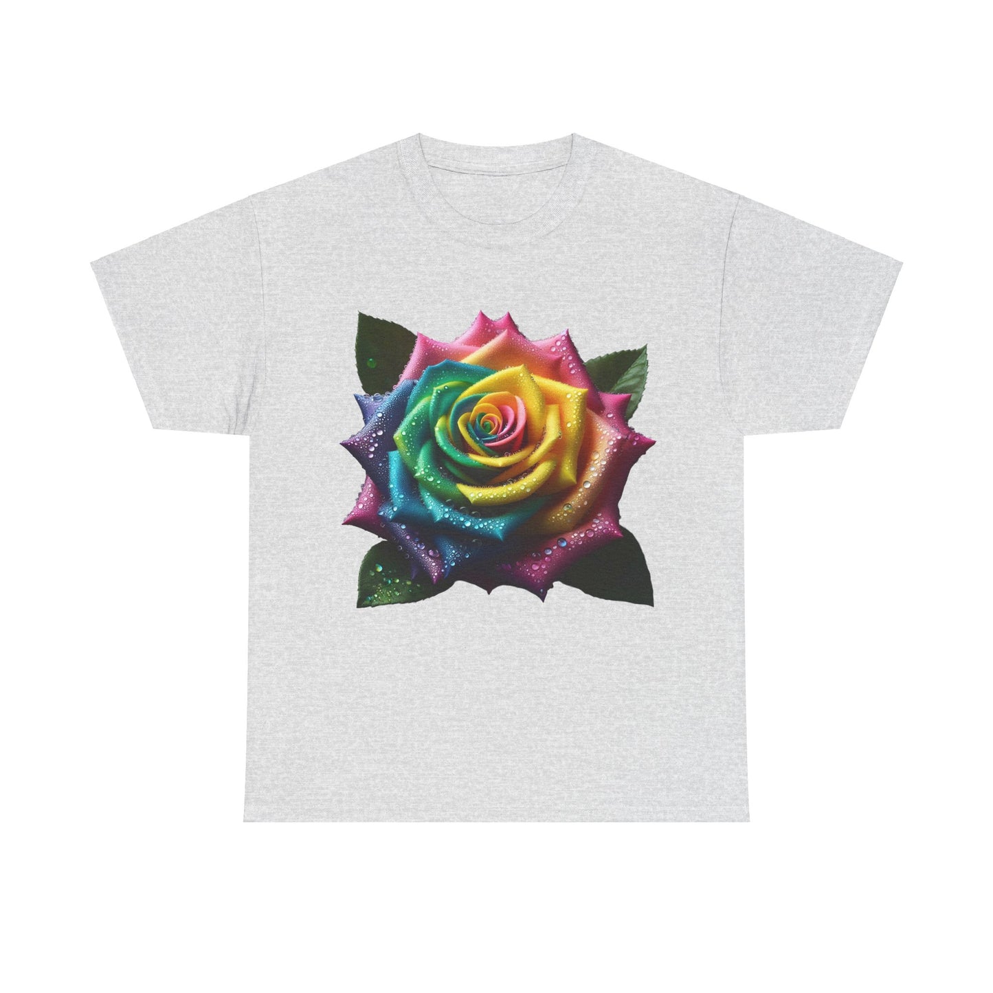 Rainbow Rose Unisex Cotton Tee Graphic T Shirt Unisex