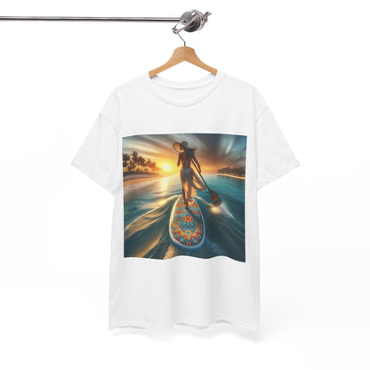 High-quality Luxury Paddle Board T-Shirt from Dazzling Dreams Studio, showcasing a captivating paddleboarding design tailored for outdoor activity lovers.