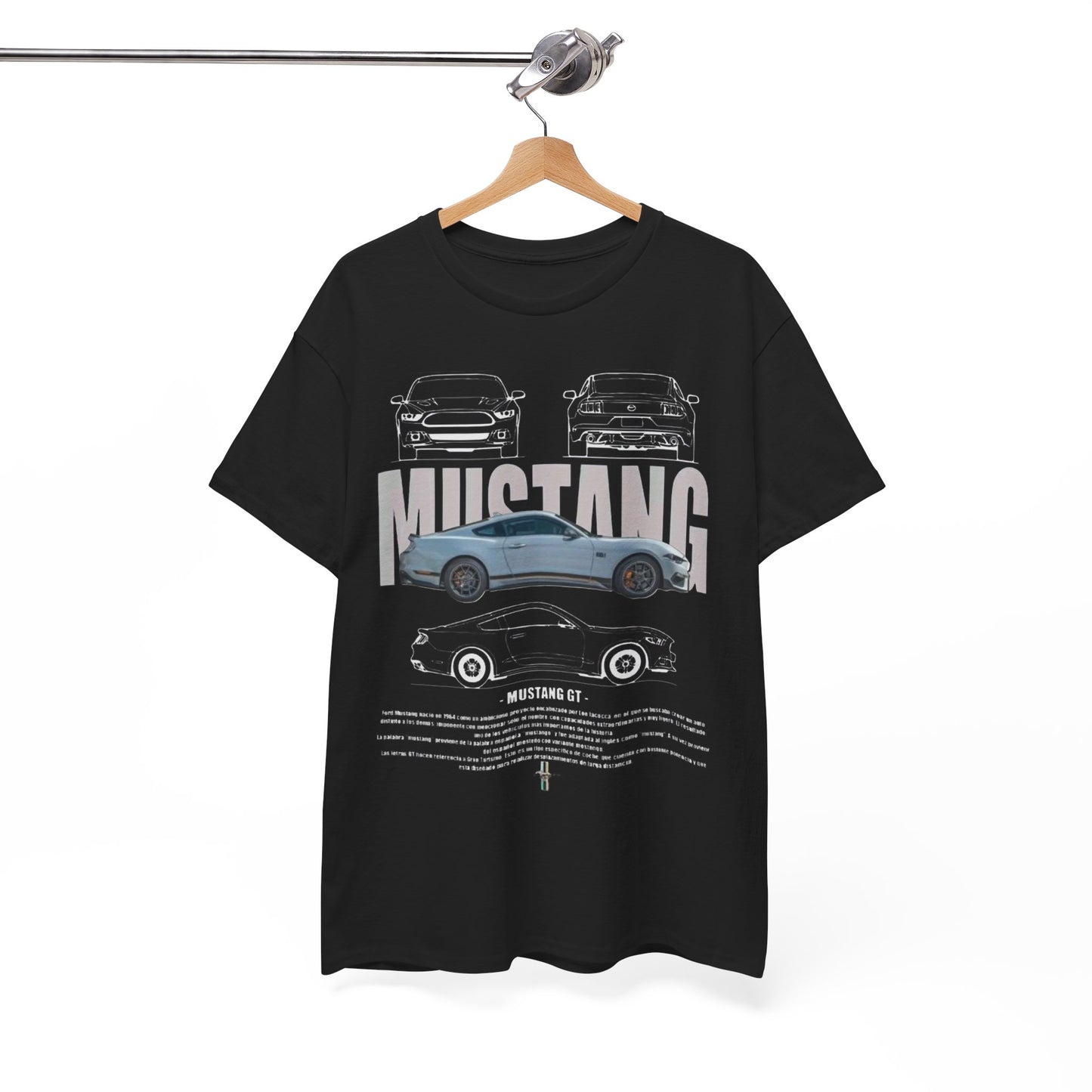 Ford Mustang GT T-Shirt Detailed Technical Drawing Automotive Design Mens Unisex