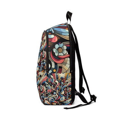 Fusion Essence Backpack by Dazzling Dreams Studio featuring intricate mosaic artwork and contemporary design, perfect for stylish individuals.