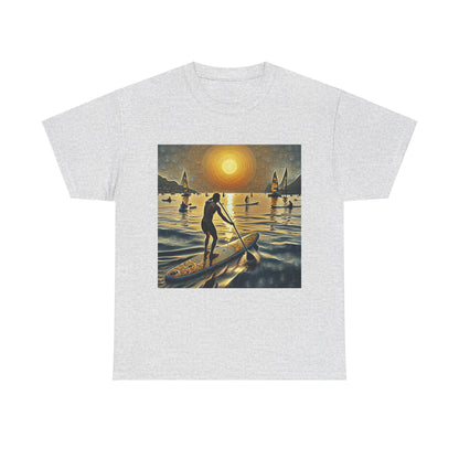 Close-up view of Dazzling Dreams Studio's Paddleboard T-Shirt fabric, highlighting the premium quality and soft texture for maximum comfort.